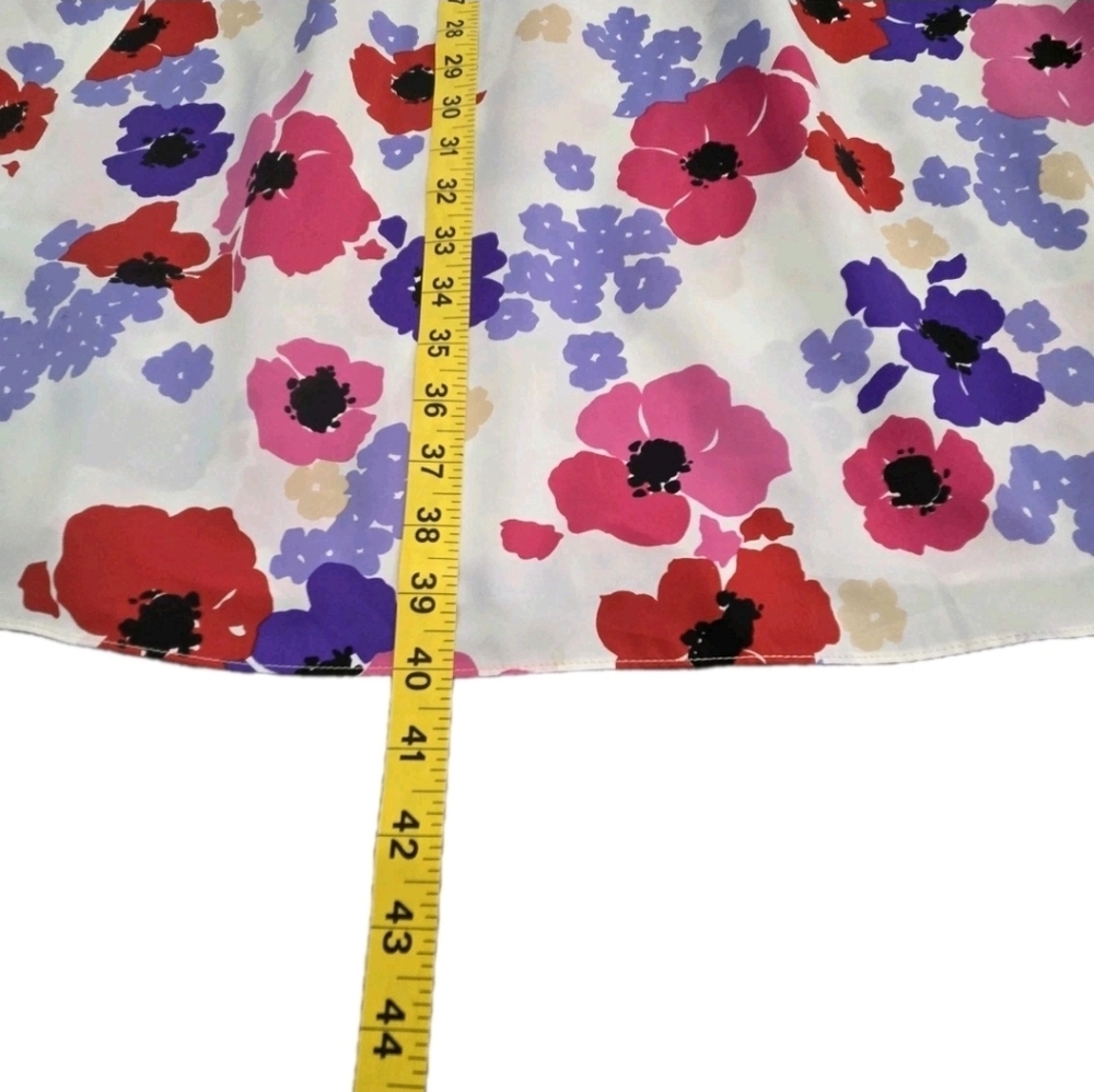 Victor Costa Vintage Floral Puff Petal Sleeve Dress Size 10 (Fits 4–6) Pink Bow - Picture 8 of 14